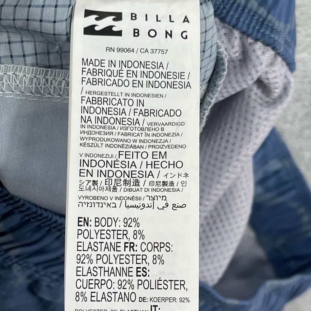 Billabong Blue & Light Gray Patterned Hybrid Shorts - Picture 6 of 8